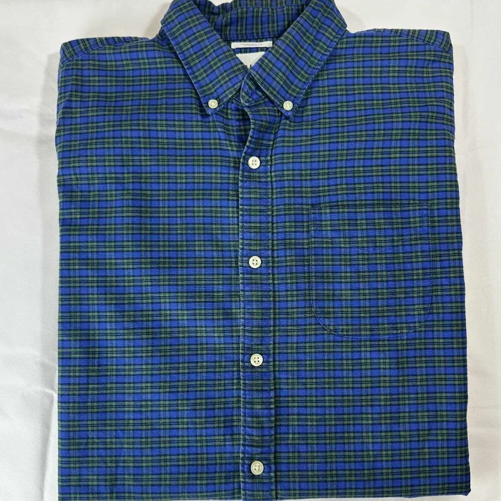 GAP Men’s L Standard Fit‎ Stretch Plaid Button-Down Shirt - Picture 4 of 14